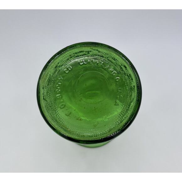 VINTAGE Green Crinkle Glass Flower Vase E.O. Brody Co. Cleveland Ohio (DR8) - Picture 3 of 3